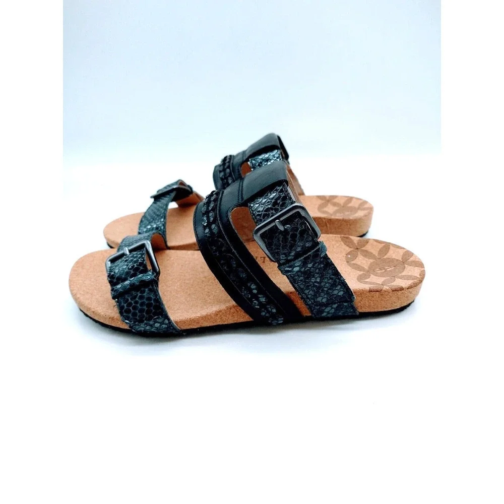 COPY - Revitalign Women's Sofia Slide Sandals - Black Leather , Size US 7 / EUR…